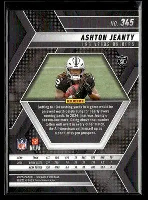 2025 Panini Mosaic #345 Ashton Jeanty - Football Card Single
