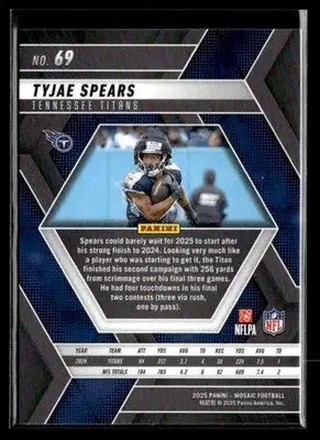 2025 Panini Mosaic #69 Tyjae Spears - Football Card Single