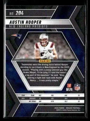 2025 Panini Mosaic Austin Hooper #204 New England Patriots - Football Card Single