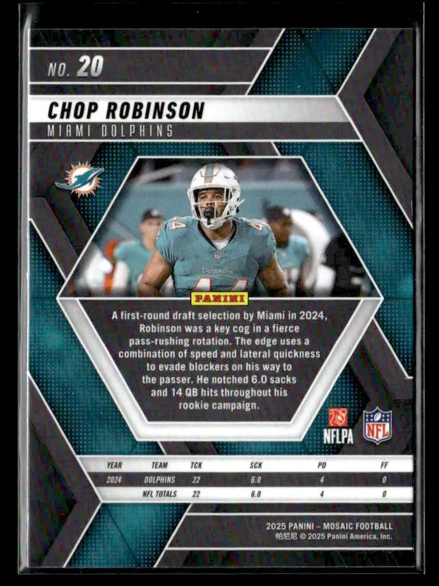 2025 Panini Mosaic Chop Robinson #20 Miami Dolphins - Trading Cards