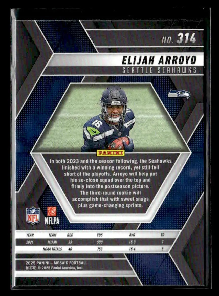 2025 Panini Mosaic Elijah Arroyo #314 RC Seattle Seahawks - Trading Cards