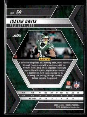 2025 Panini Mosaic Isaiah Davis #59 New York Jets - Football Card Single