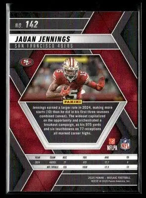 2025 Panini Mosaic Jauan Jennings #142 San Francisco 49ers - Football Card Single