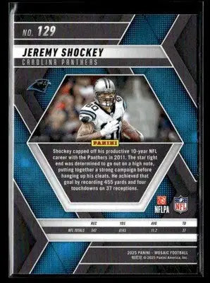 2025 Panini Mosaic Jeremy Shockey #129 Carolina Panthers - Football Card Single