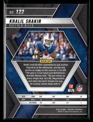 2025 Panini Mosaic Khalil Shakir #122 Buffalo Bills - Football Card Single