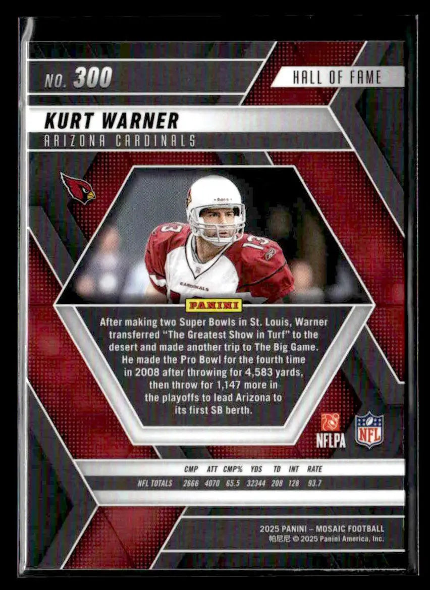 2025 Panini Mosaic Kurt Warner #300 Arizona Cardinals - Trading Card