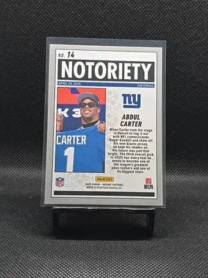 2025 Panini Mosaic - Notoriety Abdul Carter #14 (RC) - Football Card Single