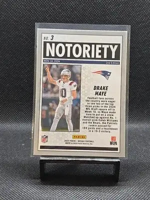 2025 Panini Mosaic - Notoriety Drake Maye #3 - Football Card Single