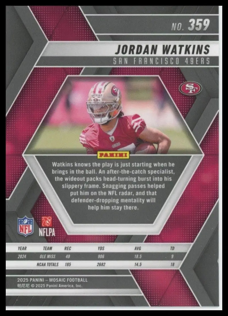 2025 Panini Mosaic - Rookies Jordan Watkins #359 (RC) - Basketball Card Single