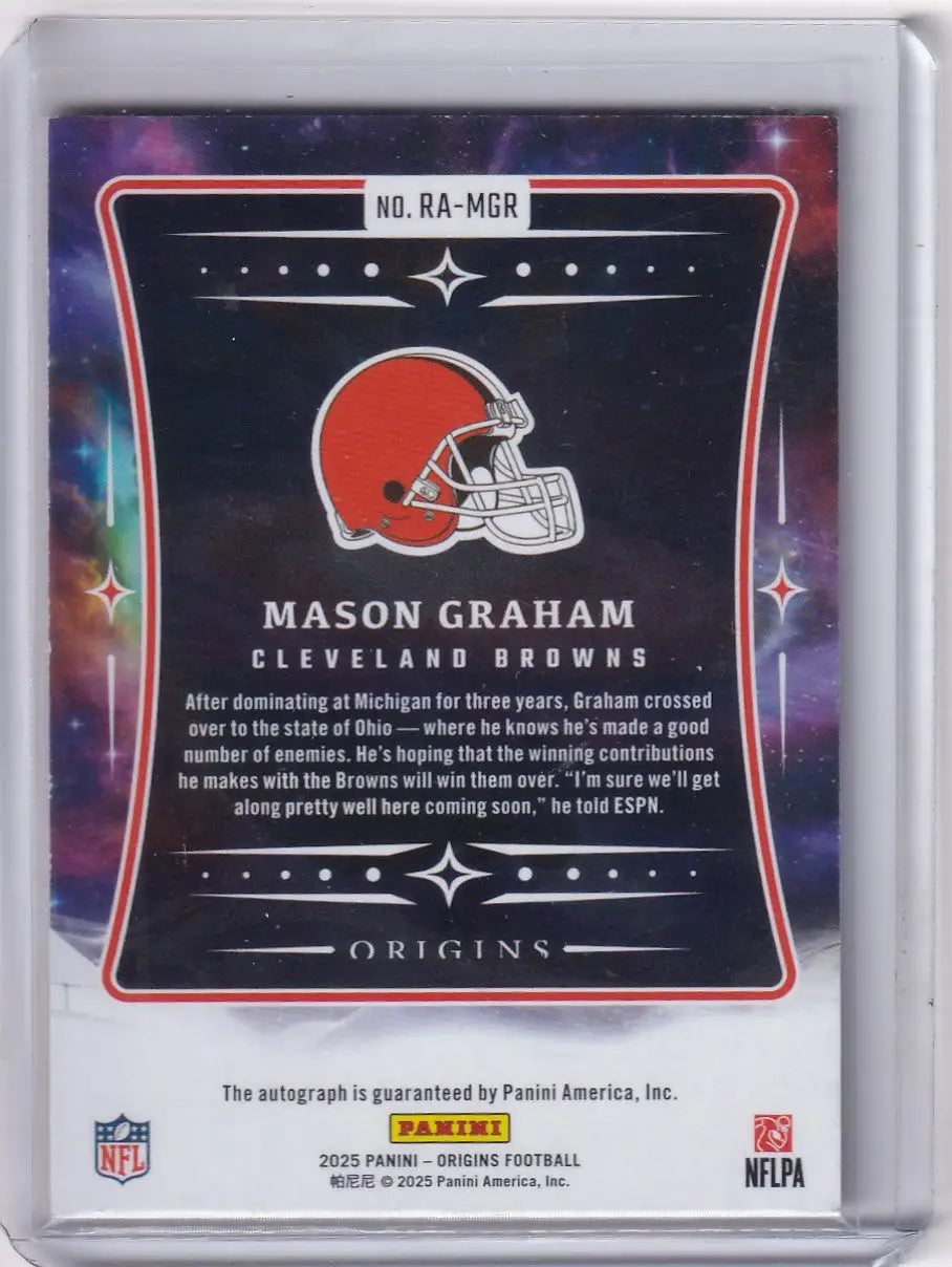 2025 Panini Origins Auto 1/10 #RA-MGR Mason Graham - Cleveland Browns - Football Card Single