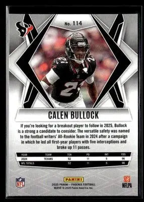 2025 Panini Phoenix Calen Bullock #114 Houston Texans - Football Card Single