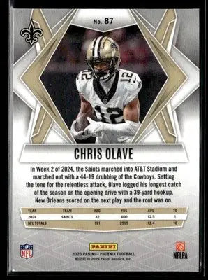 2025 Panini Phoenix Chris Olave #87 New Orleans Saints - Football Card Single