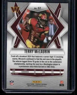 2025 Panini Phoenix Football Terry McLaurin #57 Football - Football Card Single