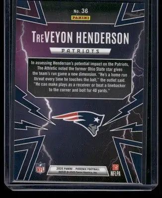 2025 Panini Phoenix Football Thunderbirds TreVeyon Henderson #36 Football - Football Card Single