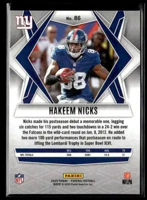 2025 Panini Phoenix Hakeem Nicks #86 New York Giants - Football Card Single