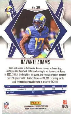 2025 Panini Phoenix Silver Pyramids Prizm #26 Davante Adams - Football Card Single