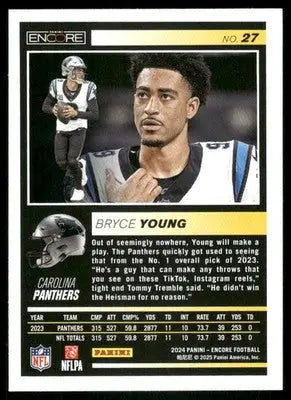 2025 Panini Pinnacle Encore Bryce Young #27 Football - Football Card Single