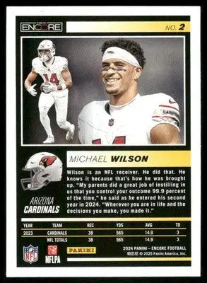 2025 Panini Pinnacle Encore Michael Wilson #2 Football - Football Card Single