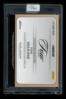 2025 Panini Prime Four Center Stage Signatures Todd Gilliland CSS-TGD Auto 55/75 - Racing Card Single