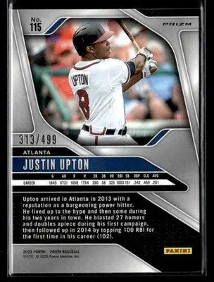 2025 Panini Prizm #115 Justin Upton Pulsar Prizm #/499 - Baseball Card Single