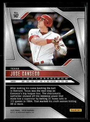 2025 Panini Prizm #147 Jose Canseco - Baseball Card Single