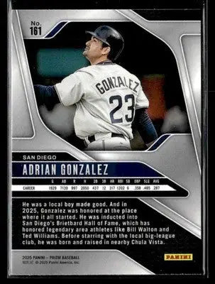 2025 Panini Prizm #161 Adrian Gonzalez - Baseball Card Single