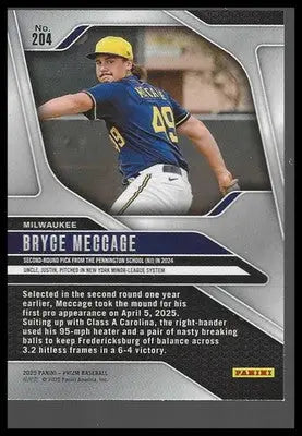 2025 Panini Prizm #204 Bryce Meccage