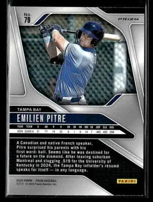 2025 Panini Prizm #79 Emilien Pitre Silver Prizm - Baseball Card Single