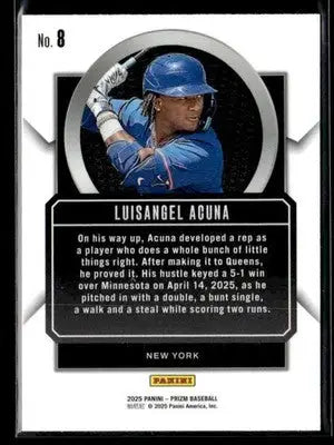 2025 Panini Prizm #8 Luisangel Acuna Talisman - Baseball Card Single
