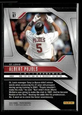 2025 Panini Prizm Albert Pujols #97 St. Louis Cardinals