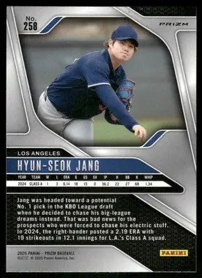 2025 Panini Prizm Baseball Hyun-Seok Jang #258 Prizm Baseball - Baseball Card Single