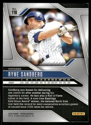 2025 Panini Prizm Baseball Ryne Sandberg #118 Baseball - Baseball Card Single