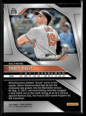 2025 Panini Prizm Chris Davis #273 Baltimore Orioles