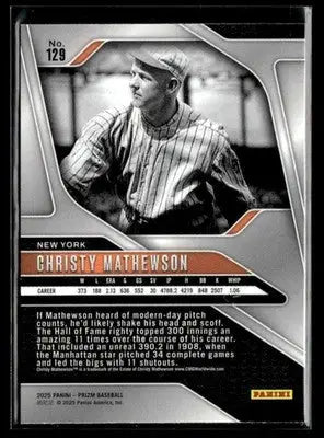 2025 Panini Prizm Christy Mathewson #129 New York Giants