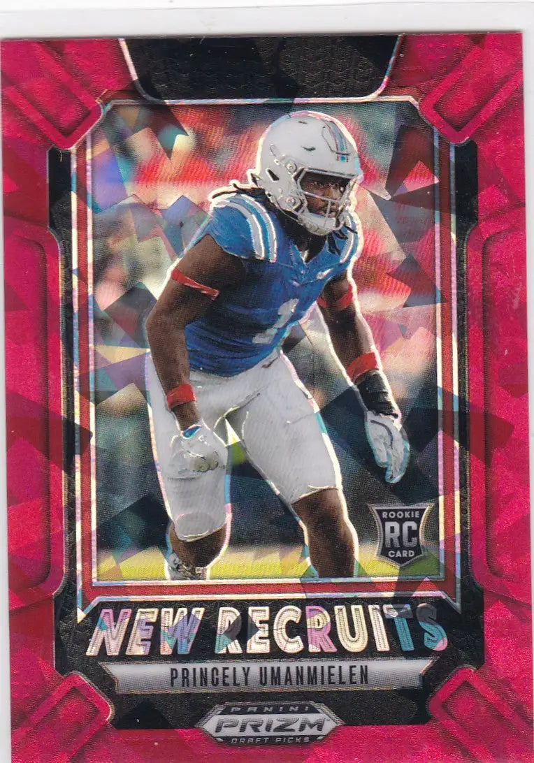 2025 Panini Prizm Draft Picks #14 Princely Umanmielen New Recruits Red Ice - Football Card Single