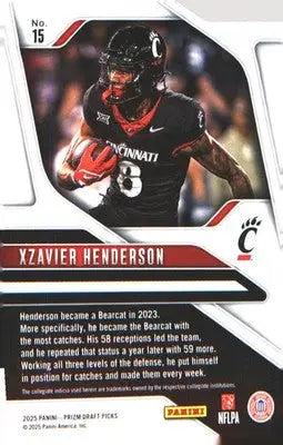 2025 Panini Prizm Draft Picks #15 Xzavier Henderson - Football Card Single
