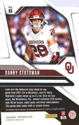 2025 Panini Prizm Draft Picks #86 Danny Stutsman - Football Card Single