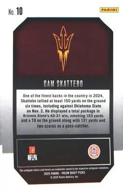 2025 Panini Prizm Draft Picks New Recruits #10 Cam Skattebo - Football Card Single