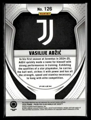 2025 Panini Prizm FIFA Club World Cup #126 Vasilije Adzic Silver - Soccer Card Single