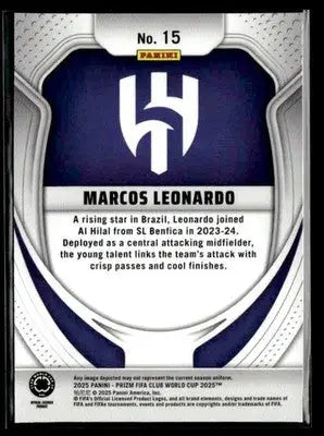 2025 Panini Prizm FIFA Club World Cup #15 Marcos Leonardo - Soccer Card Single