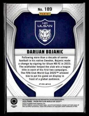 2025 Panini Prizm FIFA Club World Cup #189 Darijan Bojanic Hyper - Soccer Card Single