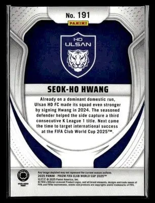 2025 Panini Prizm FIFA Club World Cup #191 Seok-Ho Hwang - Soccer Card Single
