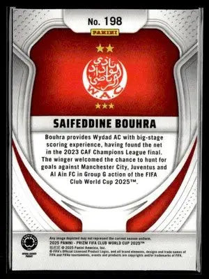 2025 Panini Prizm FIFA Club World Cup #198 Saifeddine Bouhra - Soccer Card Single