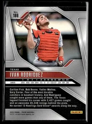 2025 Panini Prizm Ivan Rodriguez #186 Texas Rangers