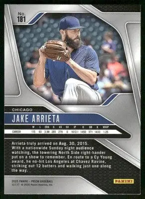 2025 Panini Prizm Jake Arrieta #181 Baseball - Baseball Card Single