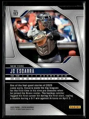 2025 Panini Prizm JC Escarra #117 RC New York Yankees