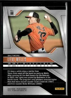 2025 Panini Prizm Levi Wells #68 Baltimore Orioles