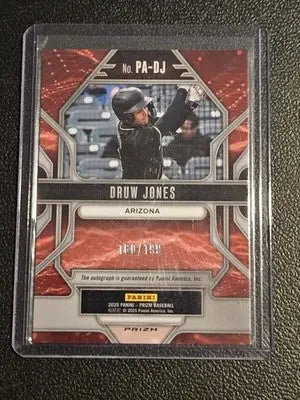 2025 Panini Prizm #PA-DJ Druw Jones Prizmatrix Autographs Pulsar Prizms #/199 - Baseball Card Single