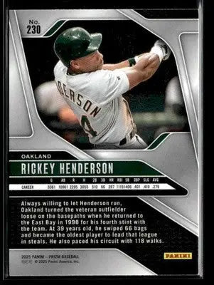 2025 Panini Prizm Rickey Henderson #230 Oakland Athletics