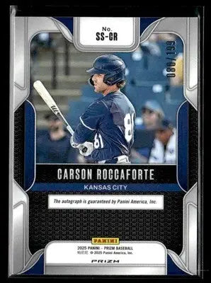 2025 Panini Prizm #SS-CR Carson Roccaforte Sensational Sigs - Pulsar #080/199 - Baseball Card Single